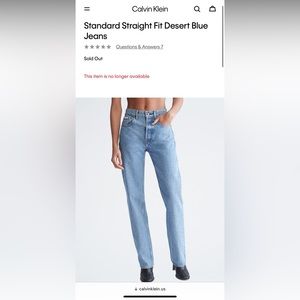 Calvin Klein Standard Straight Fit Desert Blue Jeans